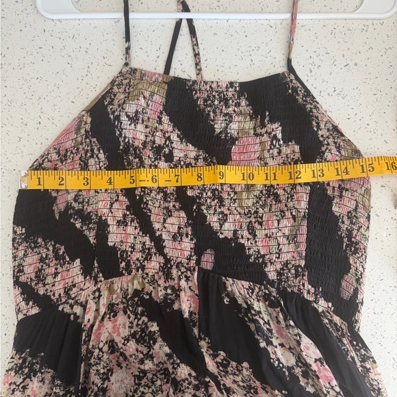 Free People Heat Wave Printed Maxi Dress Black Combo Size L Boho Floral - Picture 7 of 7
